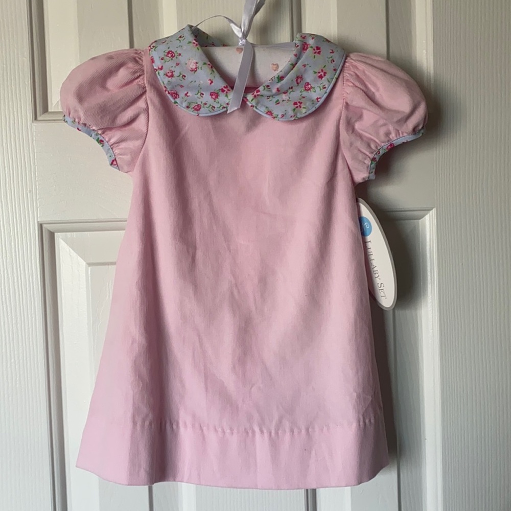 Pink floral apron dress